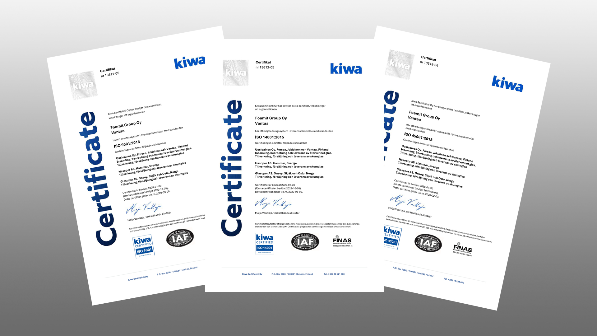 ISO certificat