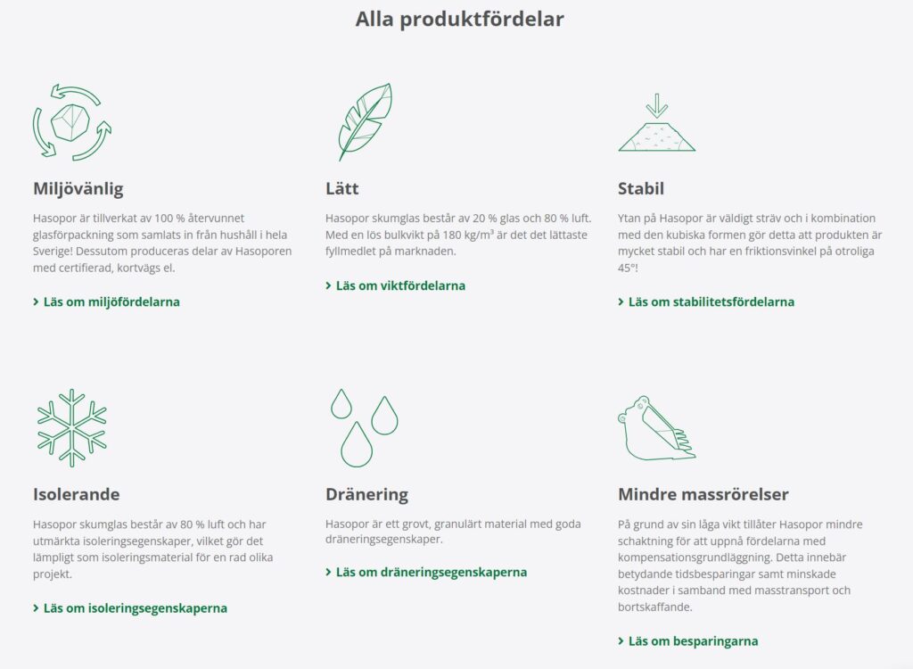 Alla produktfördelar