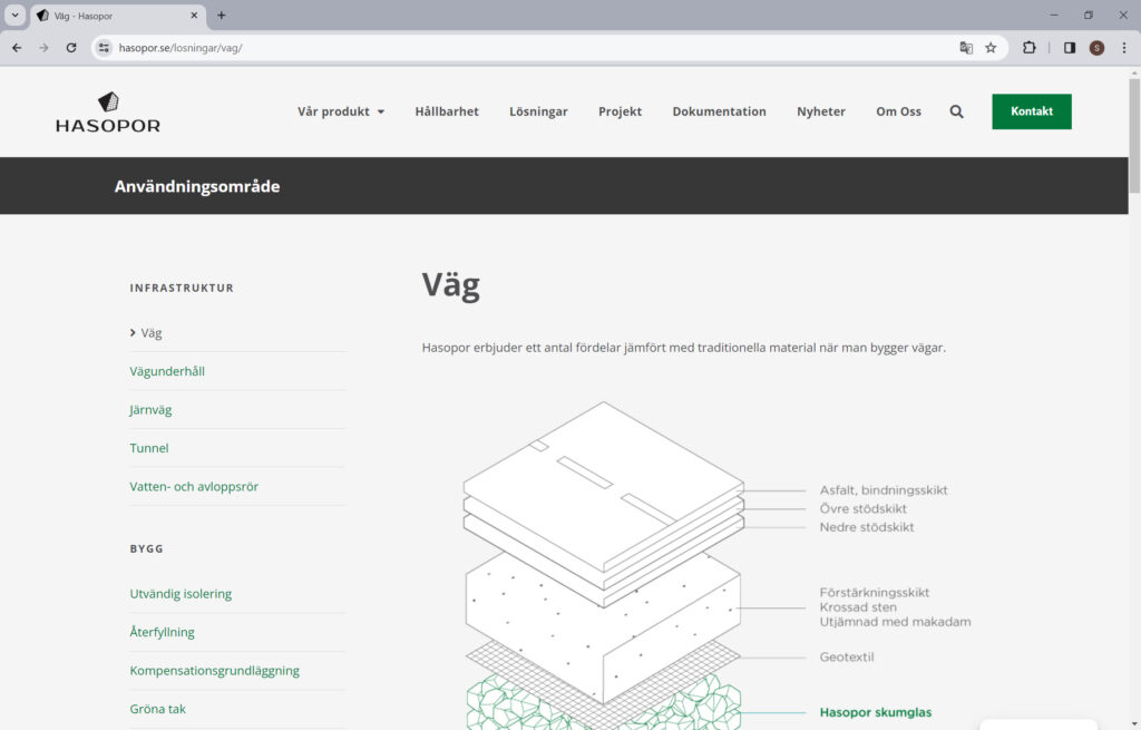 Nya sidor för användningsområden har lagts till på den uppdaterade hemsidan
